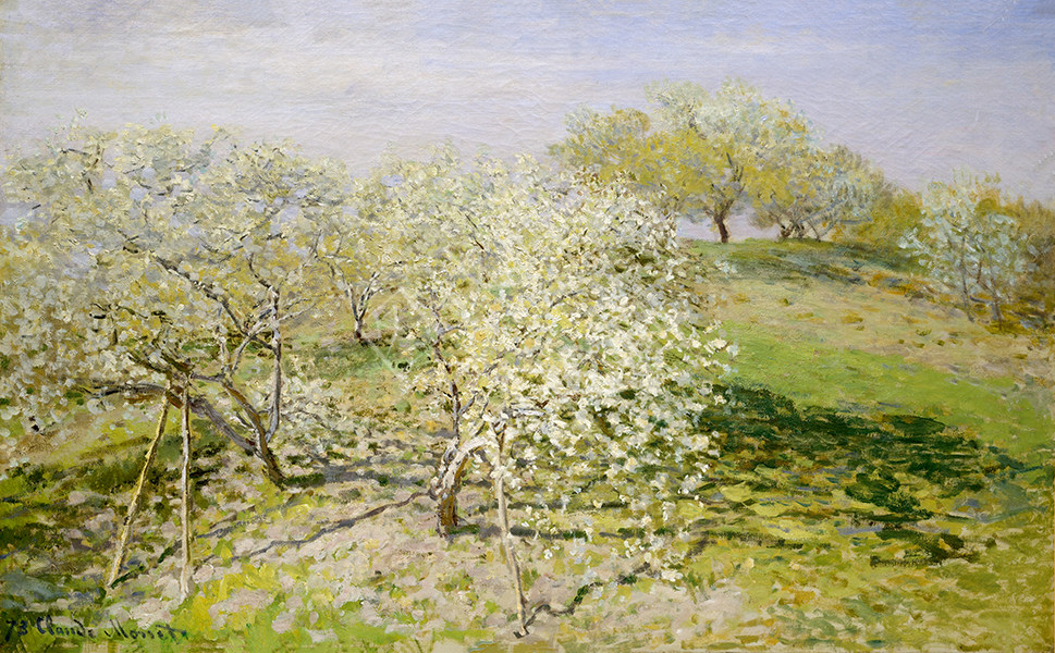 法国 莫奈 春季（盛开的果树） 63x39cm